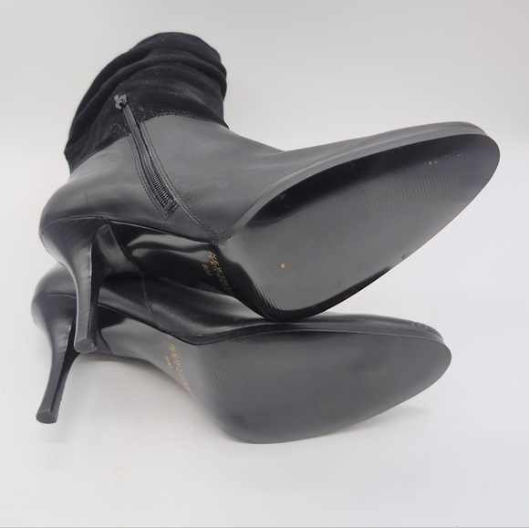 New York Transit Sz 9.5 Elegant Black Leather Women's Ankle Boots - Picture 8 of 8